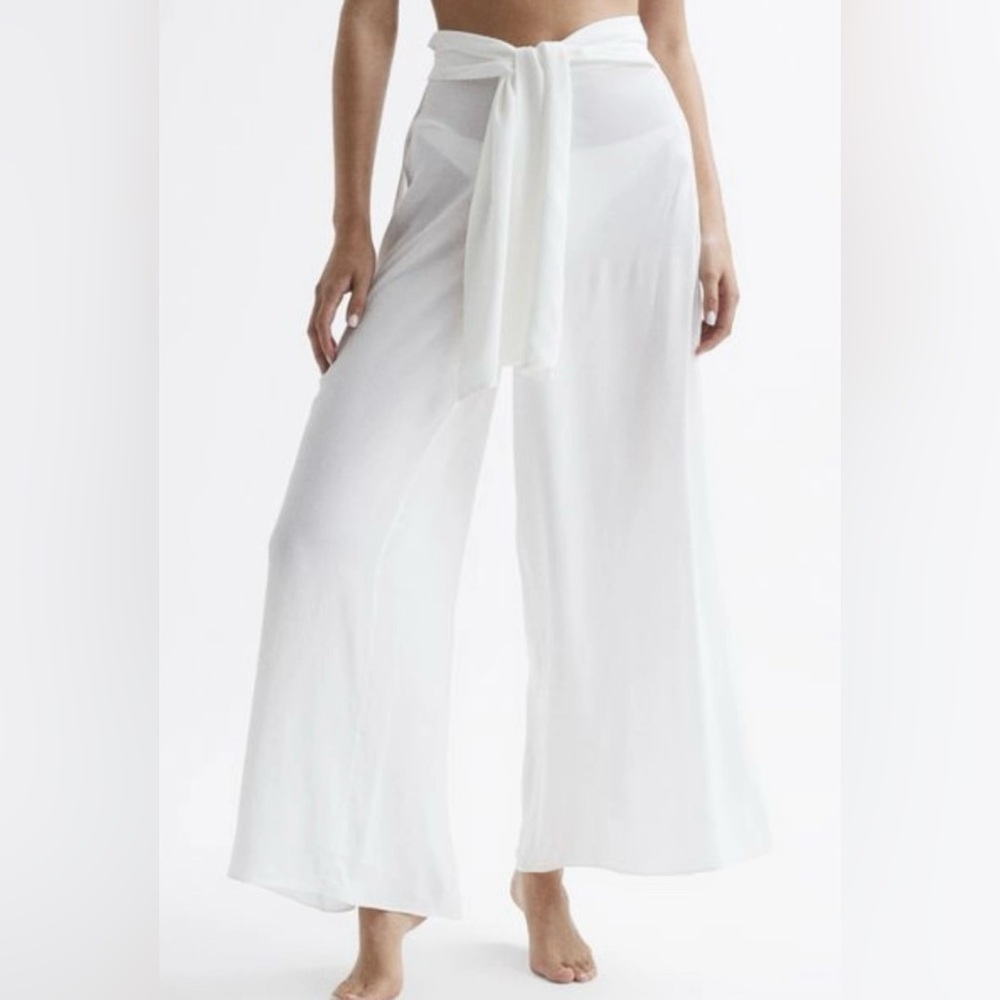 Reiss Cream Wide Leg Pants - Picture 3 of 6